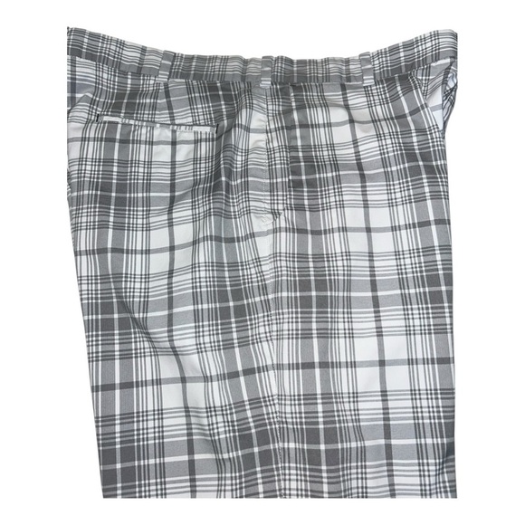 Men’s Nike Golf Grey White Plaid Stripes Golf Shorts Size Medium Waist 38 - Picture 8 of 14